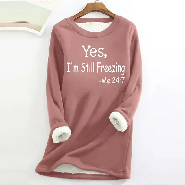 Thickened Plus Size Slim fit Letter printing Velvet Padded Bottoming Shirt Pink - Shop at LoveMi