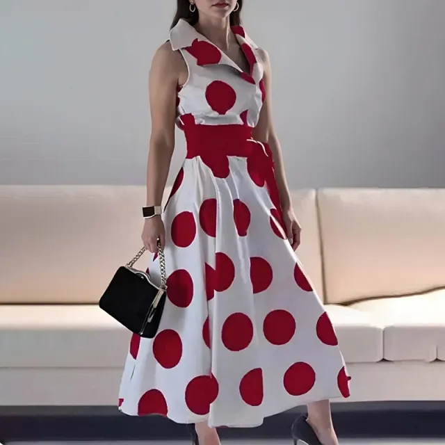 Fashionable Commuter Sexy Loose Polka Dot Dress Red - Shop at LoveMi