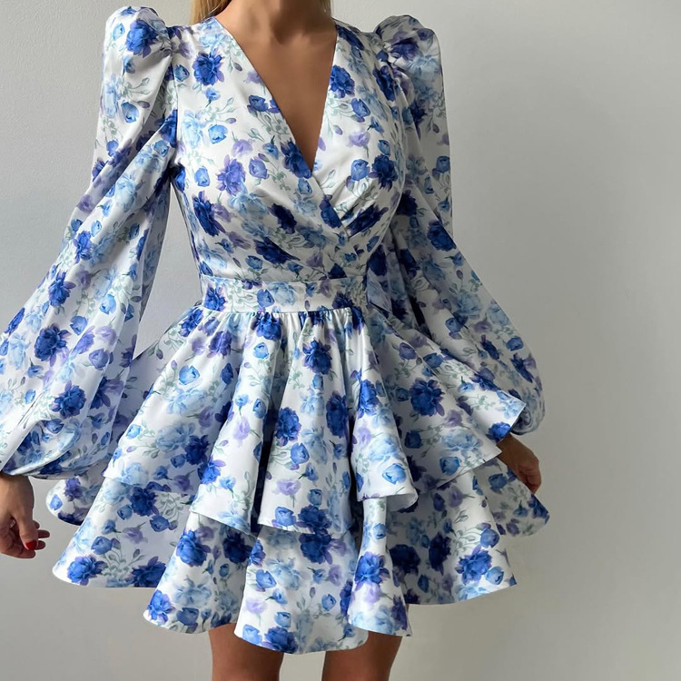 Puff-Sleeve A-Line Mini Dress, picture 5 of 6