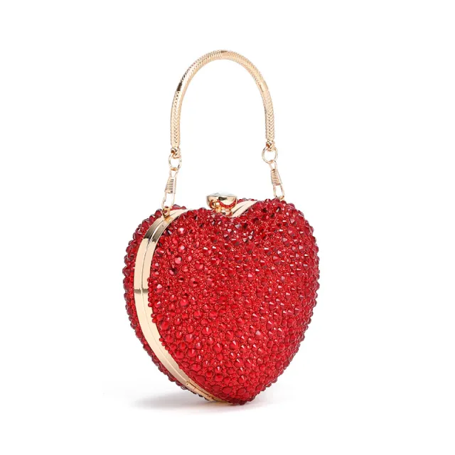 Fashion Chain Diamond encrusted Shoulder Crossbody Handbag Red - Shop at LoveMi