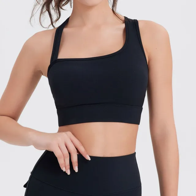 Lycra Sports Underwear Nude Feel Beauty Back Yoga Vest Black - Shop at LoveMi