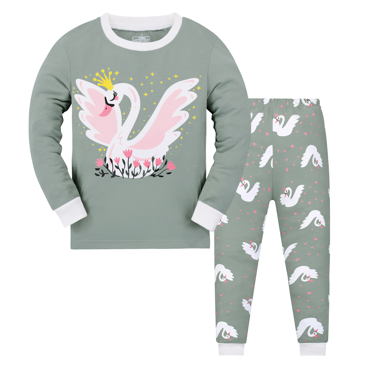 Boys And Girls Long Sleeve Trousers Homewear Children's Pajama Set - Image 26