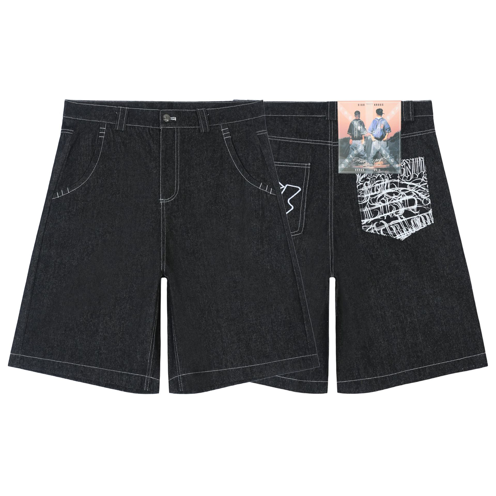 Women's Fashionable Embroidered Denim Shorts