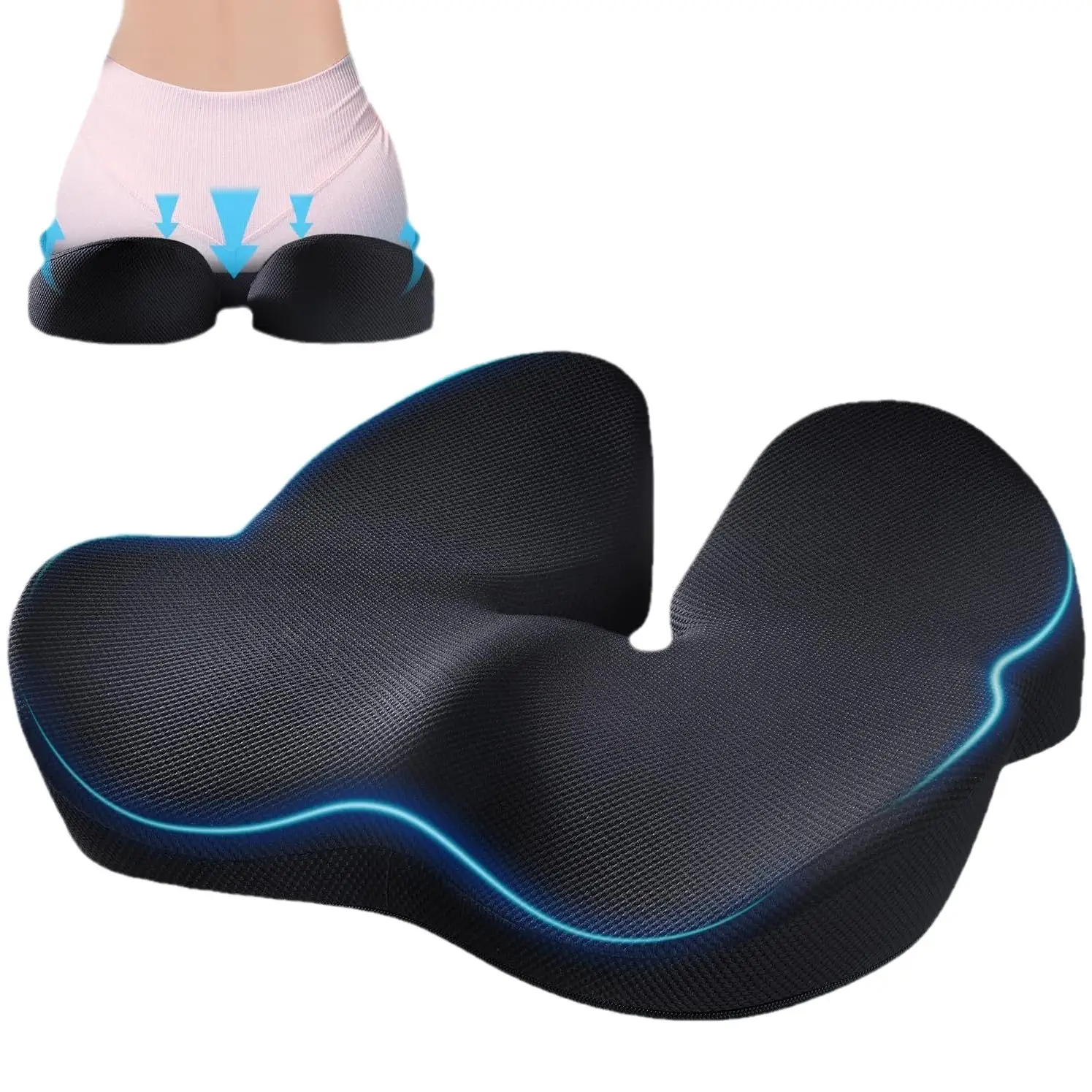 Slow Rebound Memory Foam Wrapped Long-sitting Special Hip Cushion