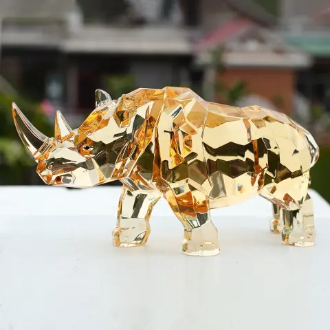 Amber Rhinoceros Animal Decorations Creative Ornaments