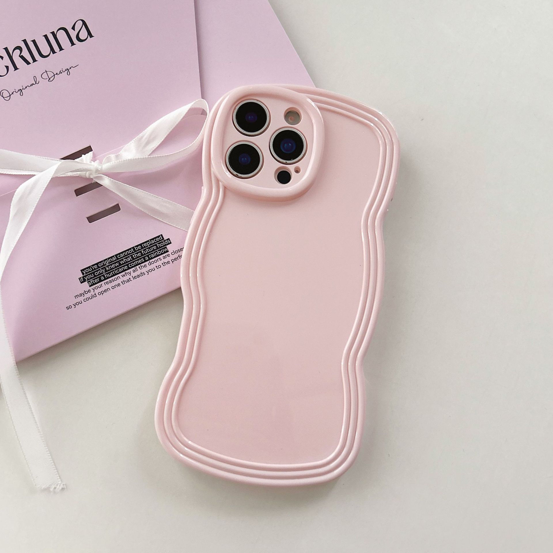 Simple Cream Candy Color Wave Phone Case - Image 8