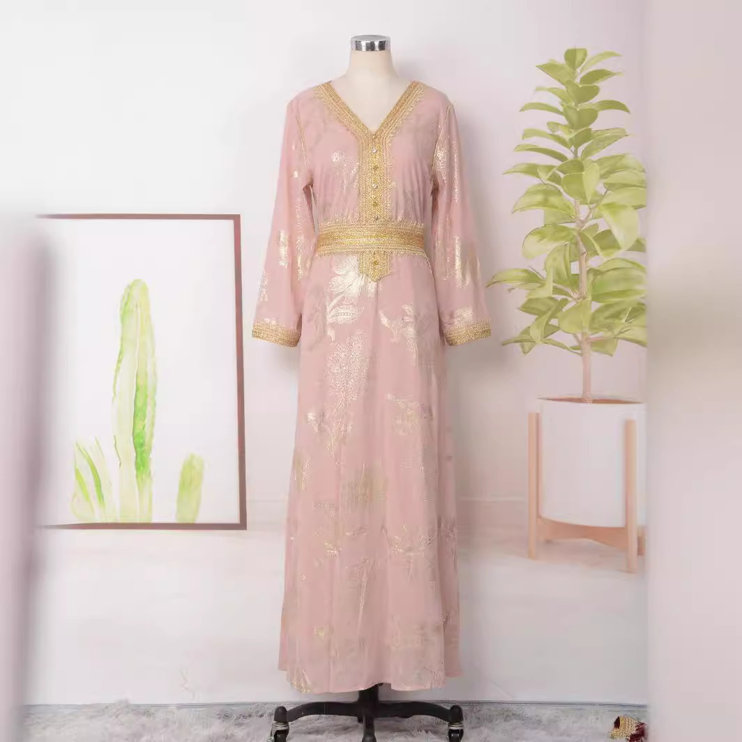 Women's Fashion Personalized Bronzing Long Sleeve Dress