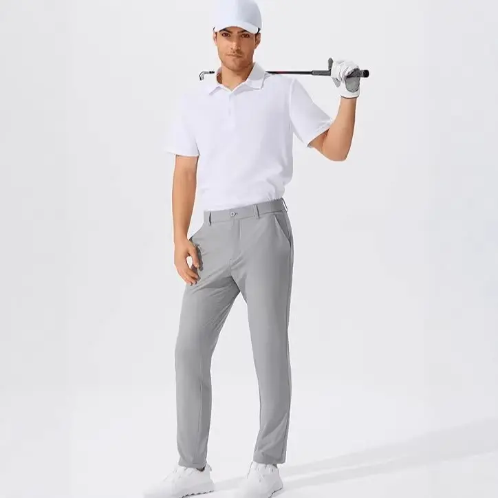 Stretch Solid Color Golf Men's Dress Trousers