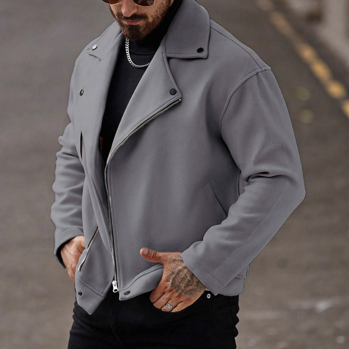 Men's Wool Coat Loose Casual Jacket
