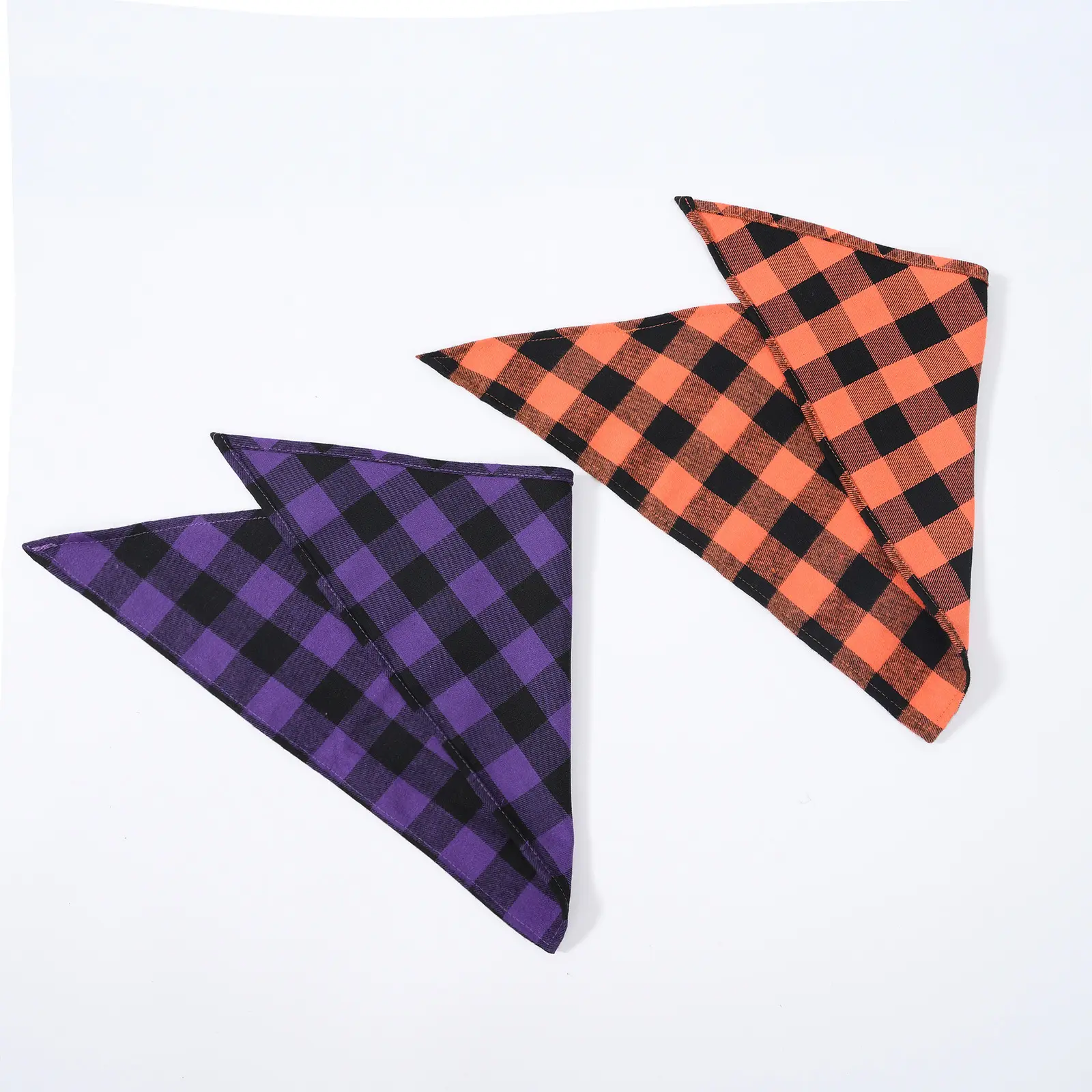 Single-layer Cotton Plaid Dog Bib, Available