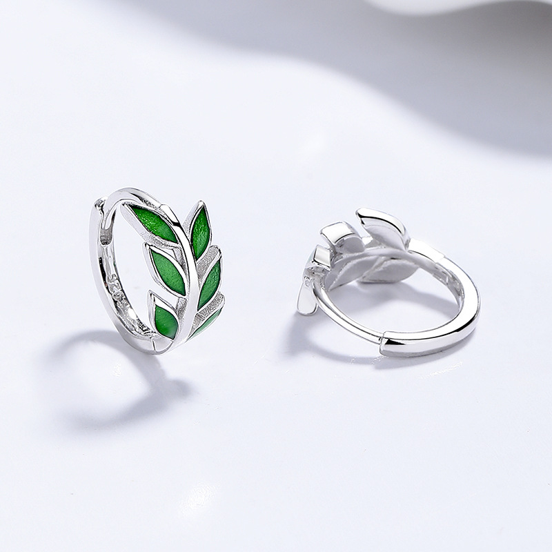 Resin Leaf Earrings For Women, Made With 925 Silver