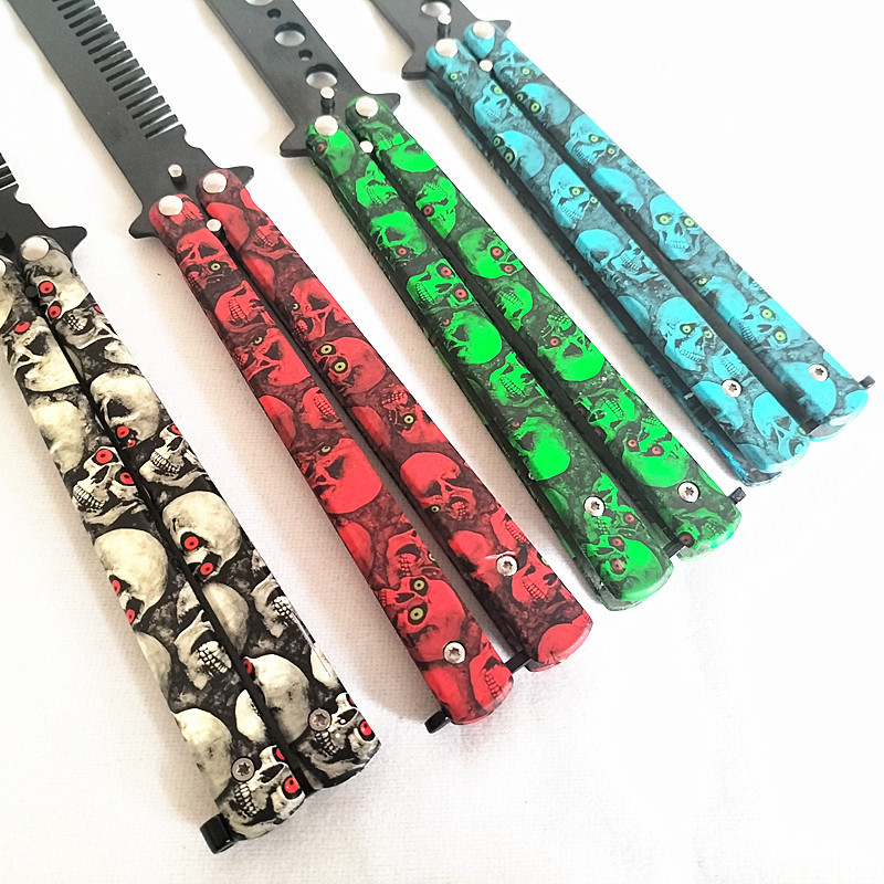 Title 1, 3D Skull Butterfly Knife Exercise Tool