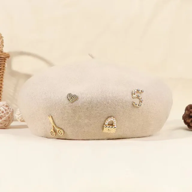 Women's Autumn And Winter Fashion Warm Woolen Hat Beige - Shop at LoveMi