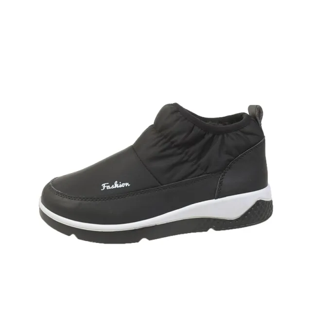 Plus Velvet And Cotton Thick Snow Boots Round Toe Cotton Shoes For Women Black - Shop at LoveMi
