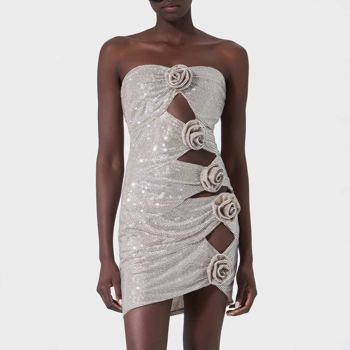 Hollow Hot Drilling Skinny Sheath Dress