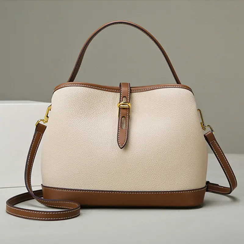 Lychee Pattern Large Capacity Contrast Color Single Shoulder Messenger