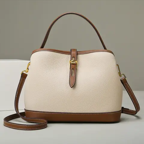 Lychee Pattern Large Capacity Contrast Color Single Shoulder Messenger