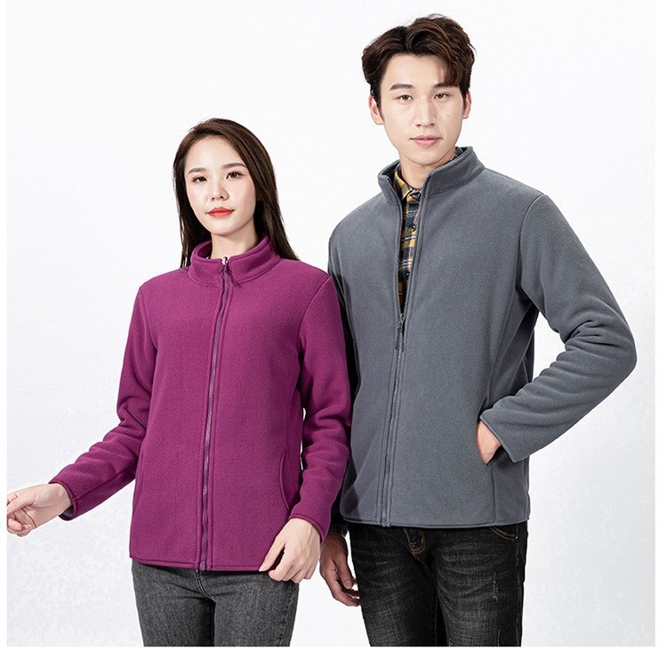 Fleece-lined Stand-collar Cardigan Fleece Jacket