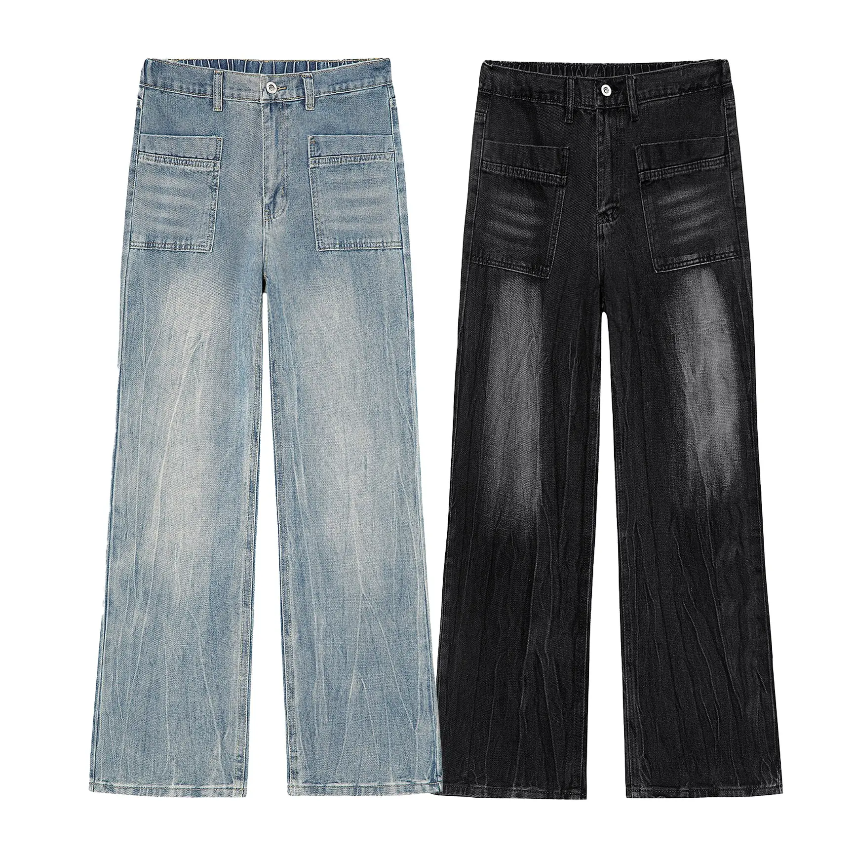 Arrival Lightning-Stripe Straight-Leg Denim Jeans