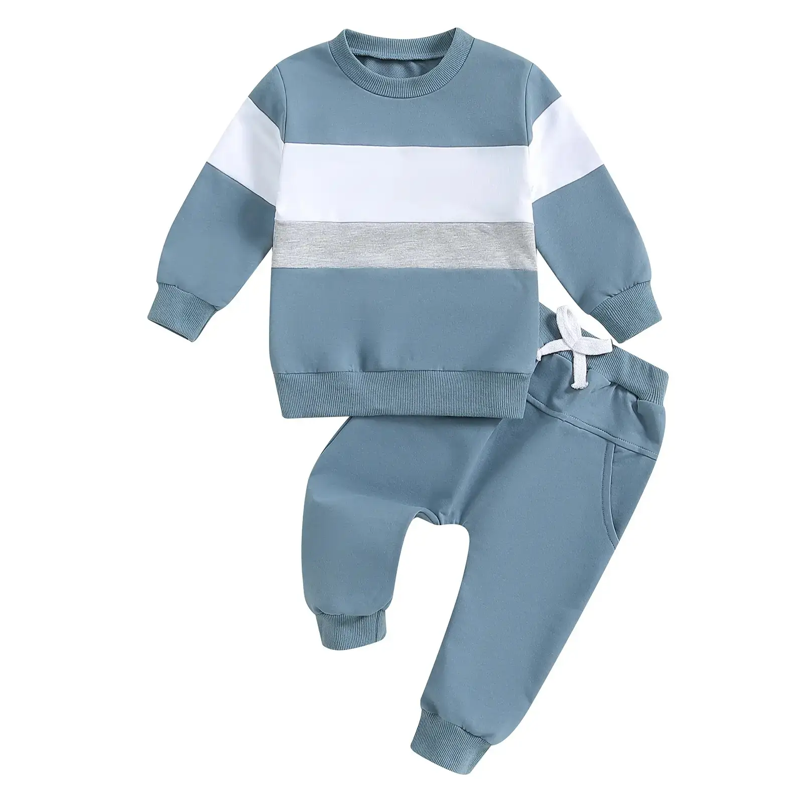 Boys And Girls Round-neck Long-sleeve Pants Set