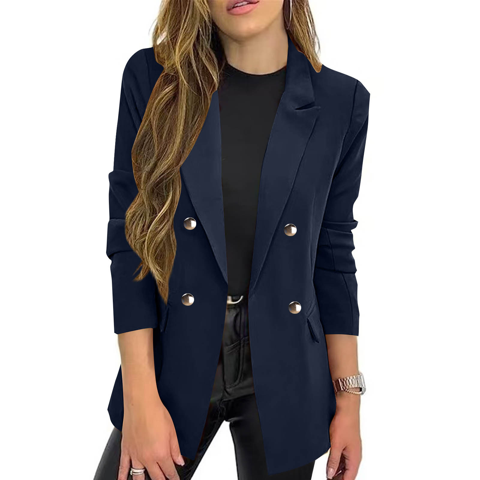 Turn-down Collar Slim-fit Cardigan Blazer Relaxed Fit