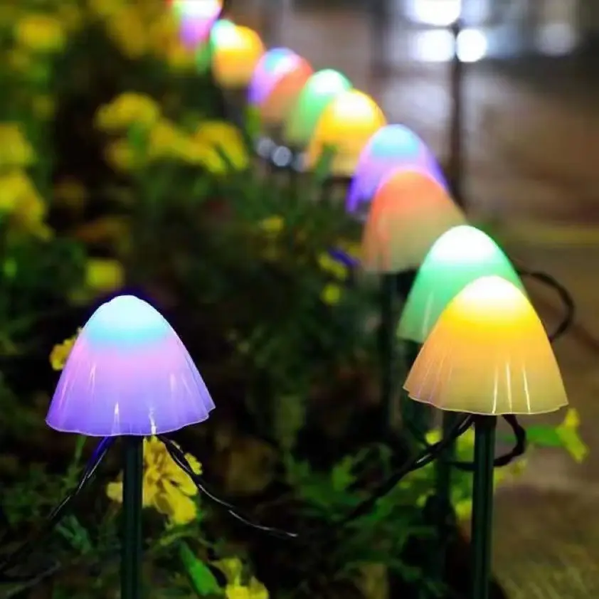 Outdoor Solar LED Mushroom Lamp String