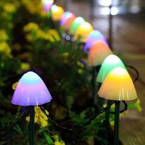 Outdoor Solar LED Mushroom Lamp String