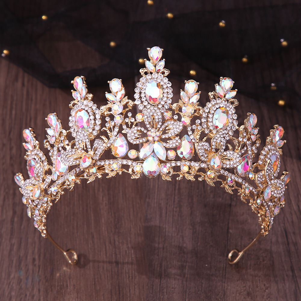 Bridal Crown Headdress Cross Wedding Dress Accessories Luxury Crystal 10