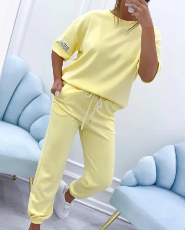 Long sleeve Hooded Fleece lined Double sided Flannel Hoodie Pajama Set Yellow - Shop at LoveMi
