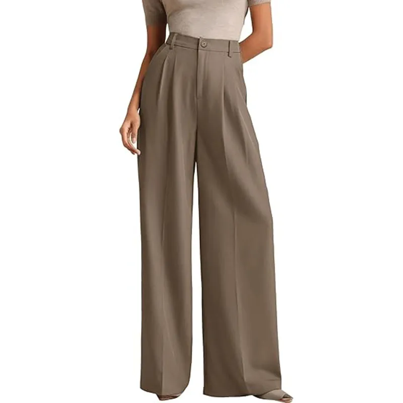 Women's Business Suit Pants High Waist - Khaki