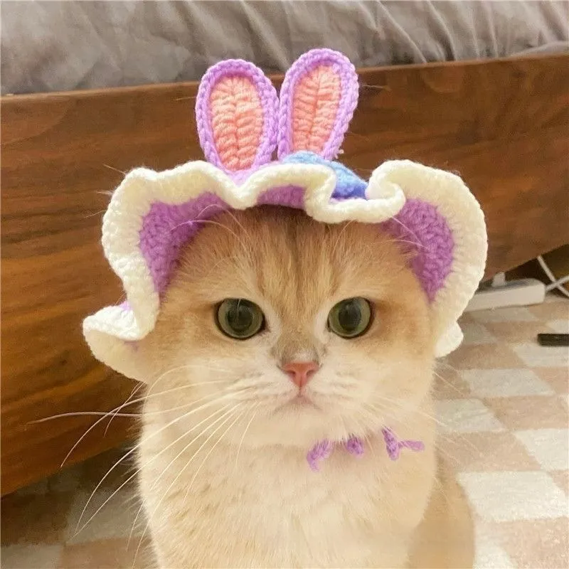 Pet Hood Cat Dog Knitted Hat Prop