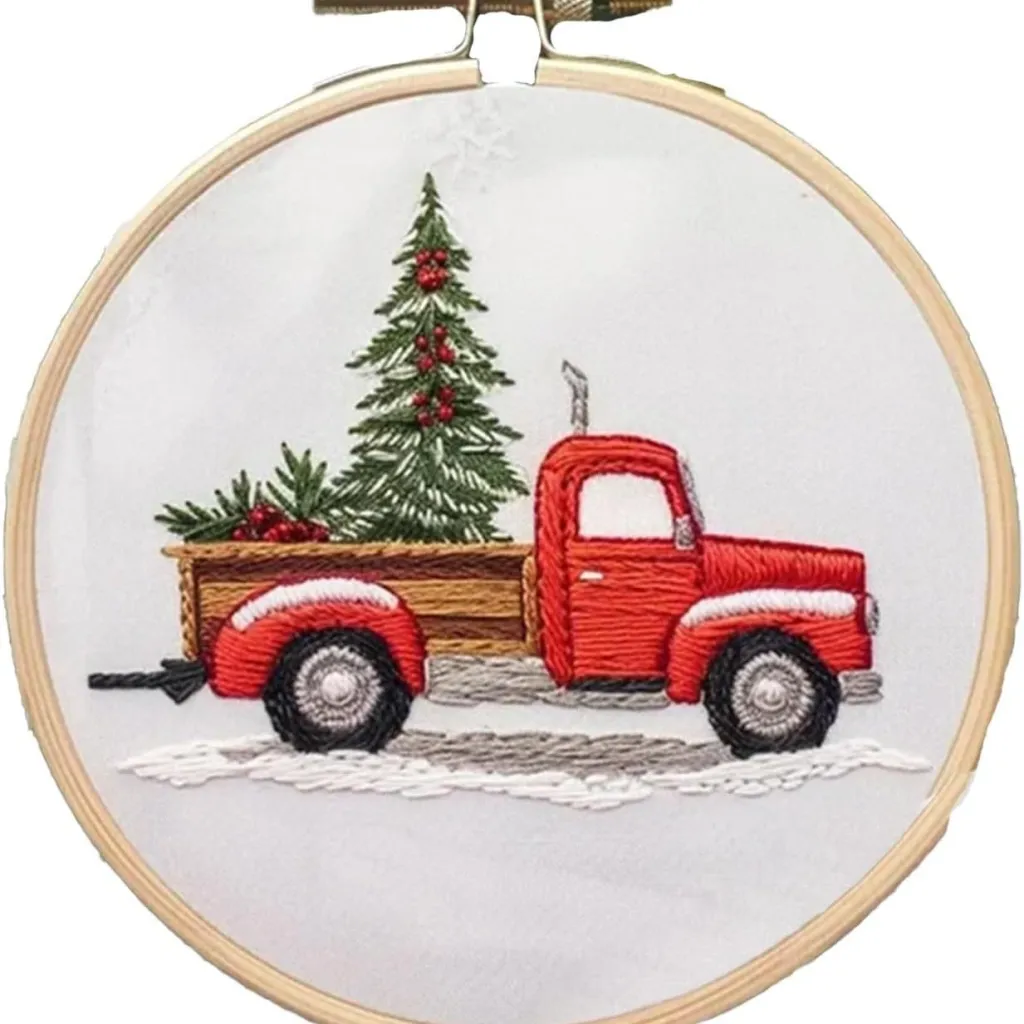 Cross-border New Embroidery Christmas Embroidery KIT Christmas KIT Embroidery Handicraft DIY Material - Truck