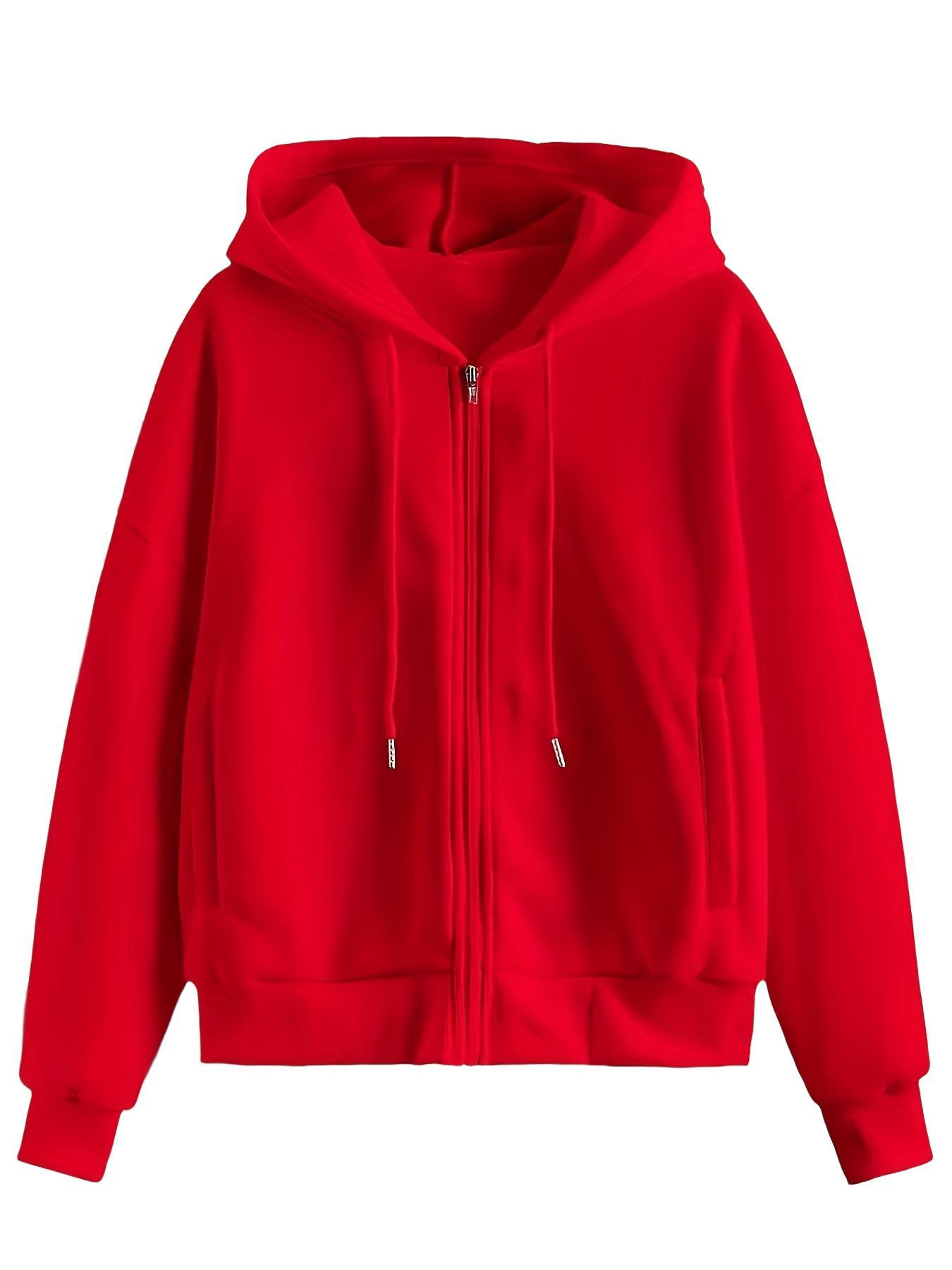 Zip-Up Drawstring Thermal-Lined Hoodie 2