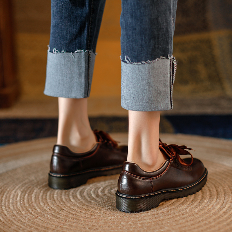 Womens Retro Silk Lace-Up Chunky-Heel Pumps