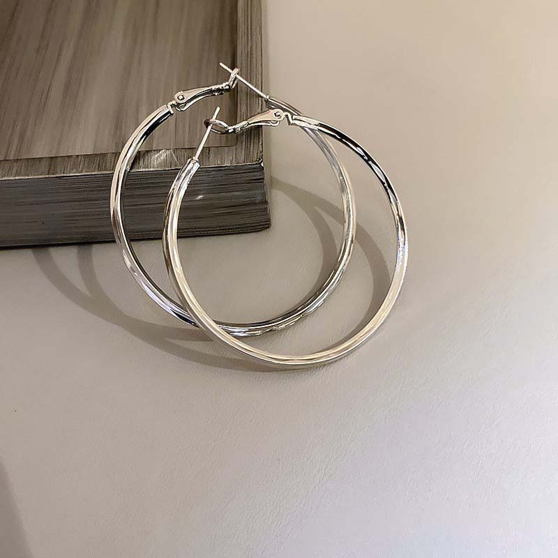 Silver Needle Metal Geometry Simple Bracelet Earrings