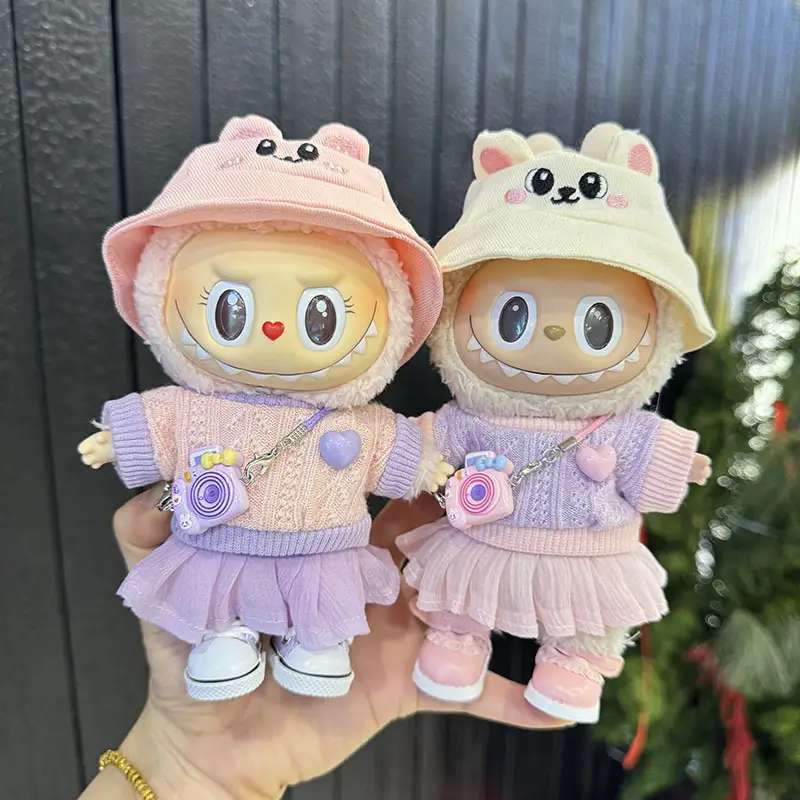 Cartoon Plush Toy Doll Clothes Love Sweater Yarn Dress