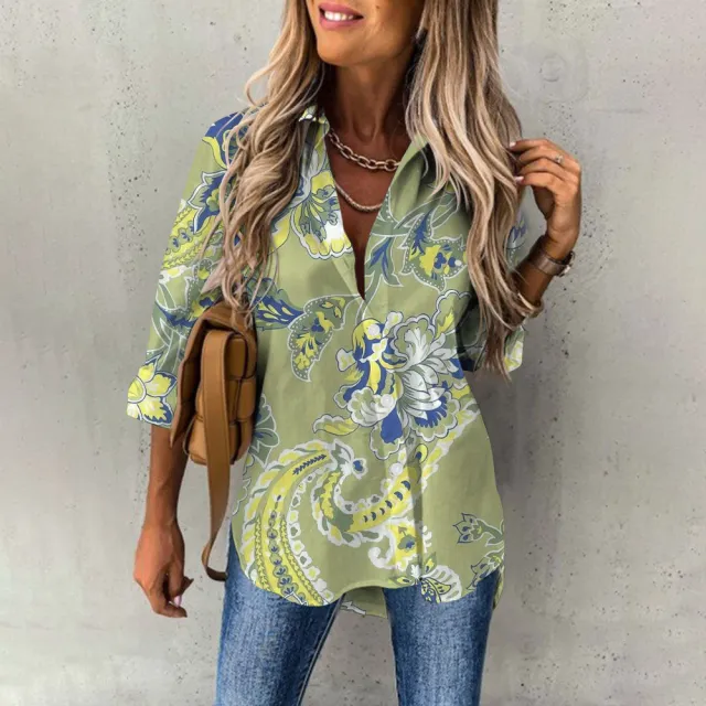 Women's Casual Digital Printing Large Upper Garment Shirt B25Sfxzh231911L 3Xl - Shop at LoveMi