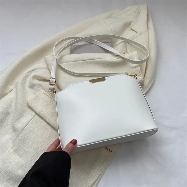 Large Capacity Shoulder Crossbody Bucket Shell Bag Cross border White - Shop at LoveMi
