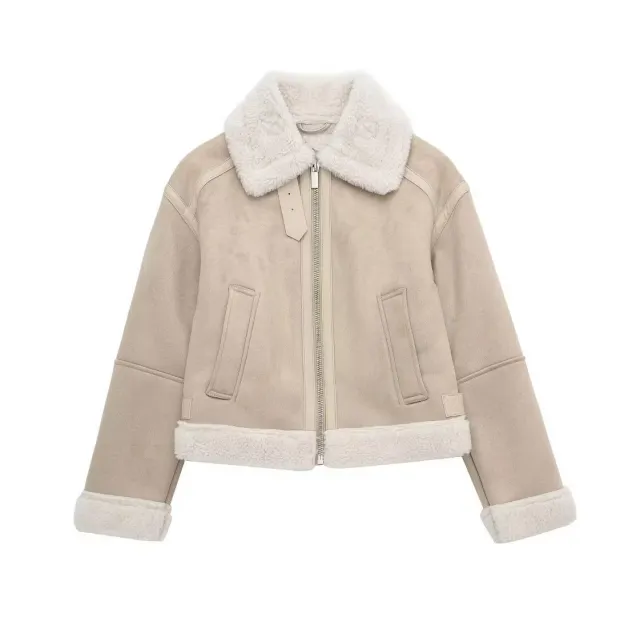 Women's Lamb Wool Lapel Double sided Short Jacket - Shop at LoveMi