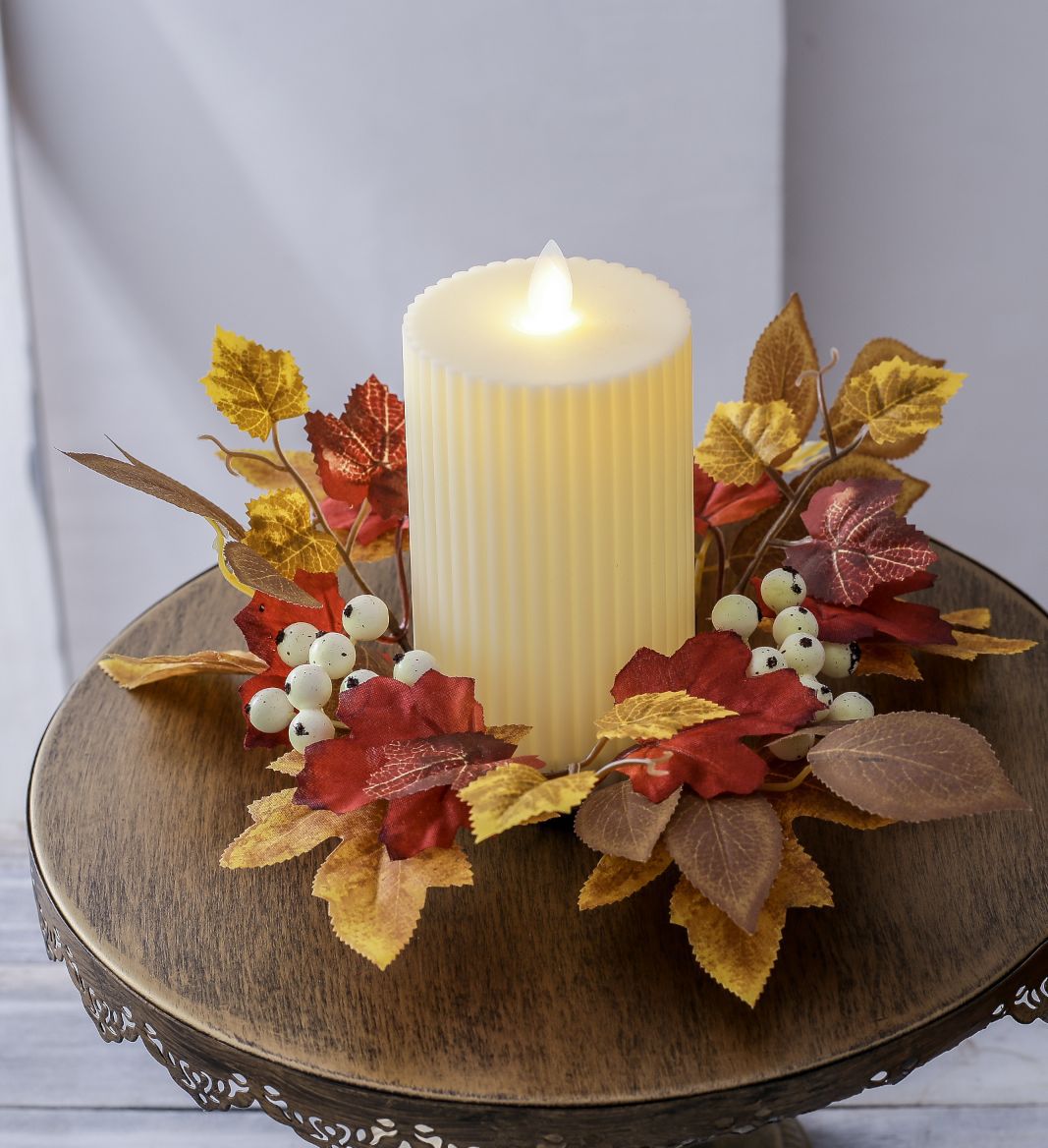 Title 9, Halloween Maple Leaf Candlestick Fruit Candle G...