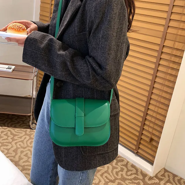 Girlish Style Messenger Bag Women's Bag Niche Shoulder Simple Small Square Bag Green - Shop at LoveMi