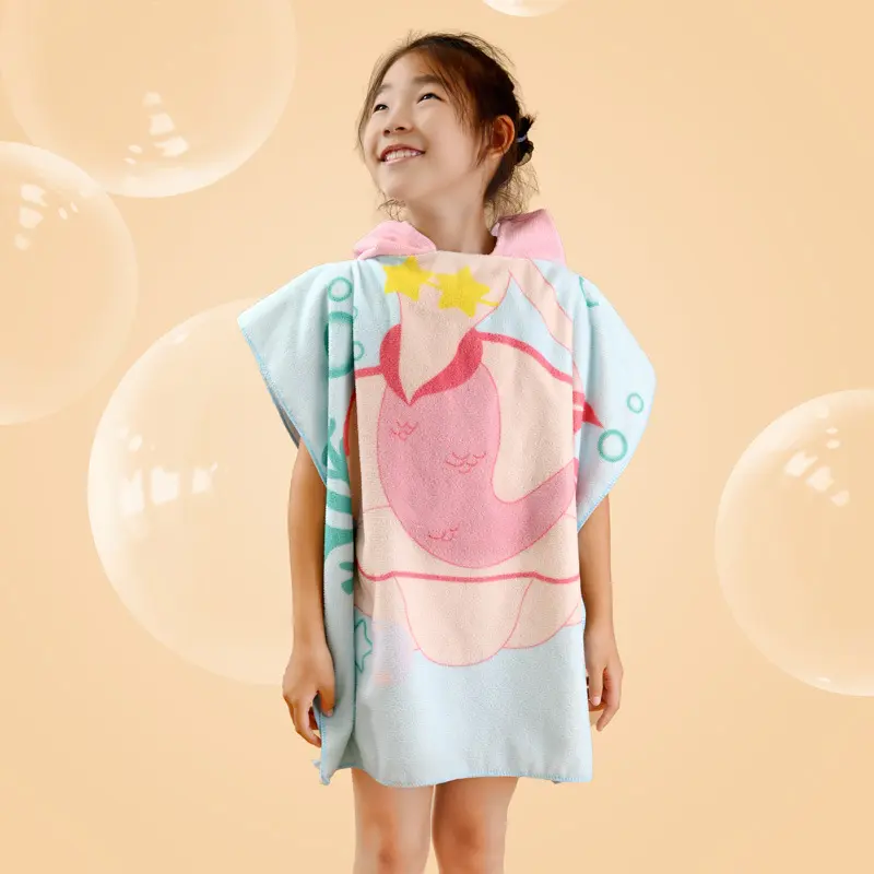Children's Absorbent Beach Towel Dinosaur Bathrobe