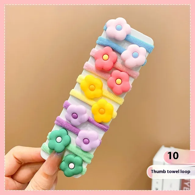 Rubber Band Female Hair binding Children's Cartoon Hair Band Cute Baby Hair Friendly String Hair Rope Headdress Xuan Ya Flowers - Shop at LoveMi