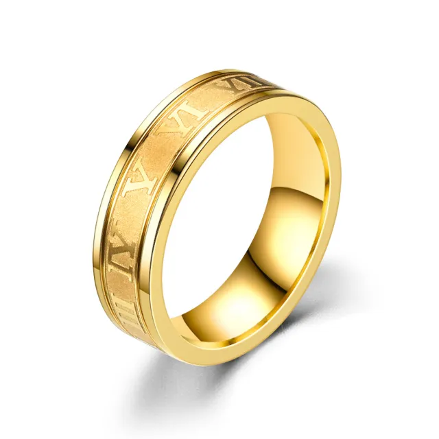 Colorfast Roman Numeral Trendy Ring For Men Gold - Shop at LoveMi