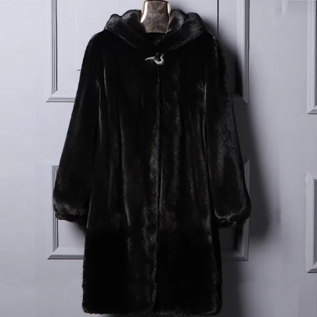Autumn And Winter New Fur Hooded Casual Coat Black - Shop at LoveMi
