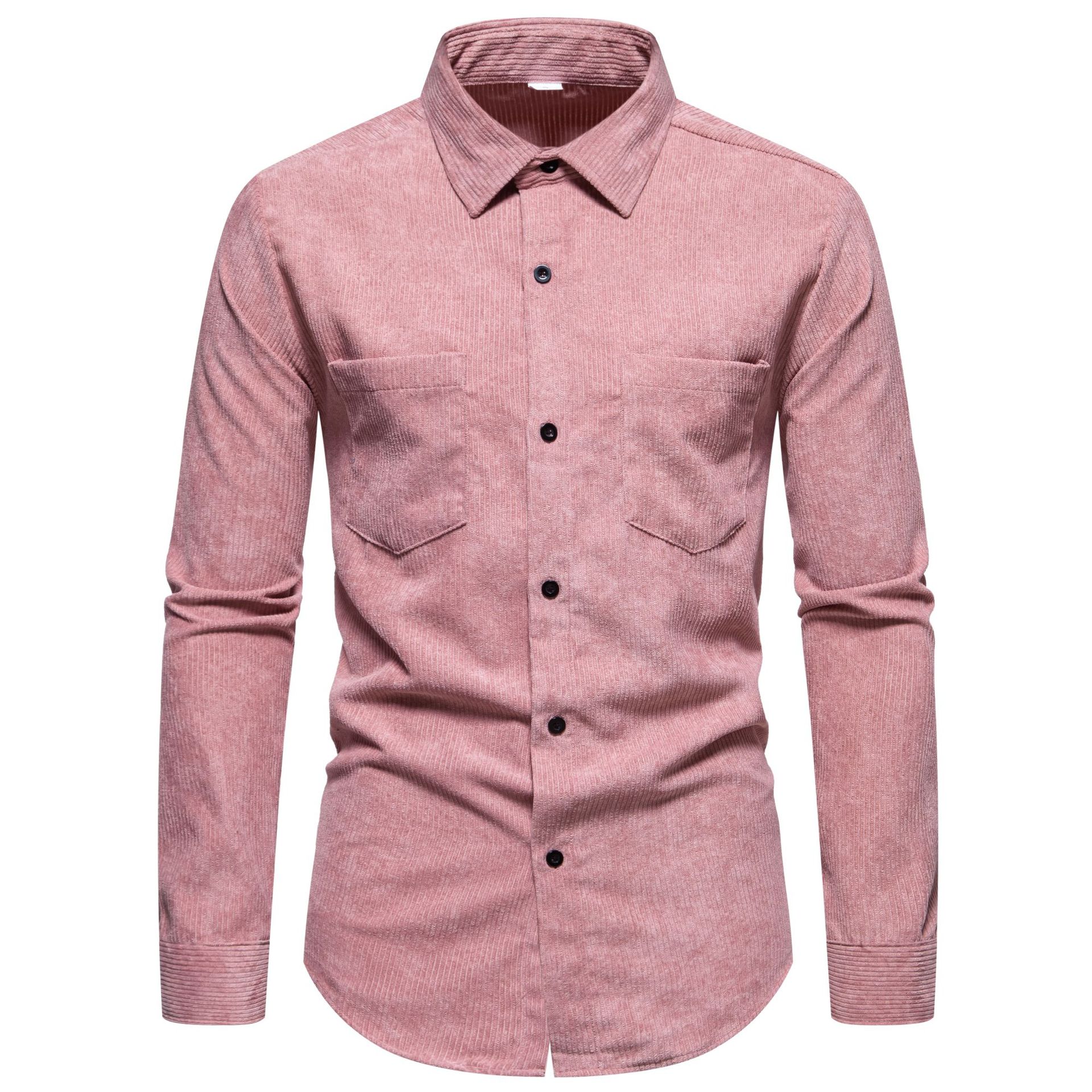 Solid-color Long-sleeve Shirt For Men And Young Adults
