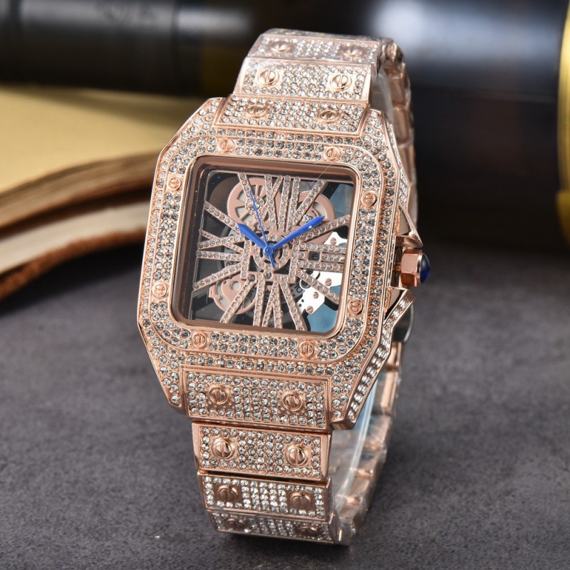 Cross-border Square Watch Steel Band Diamond-encrusted Quartz Movement 5
