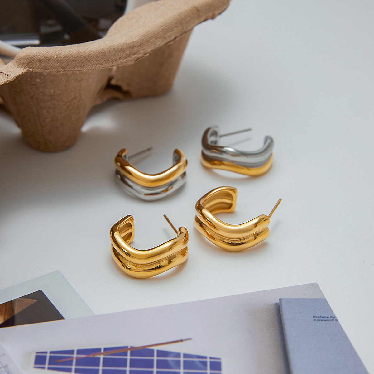 Woman Fashion Stainless Steel Earrings