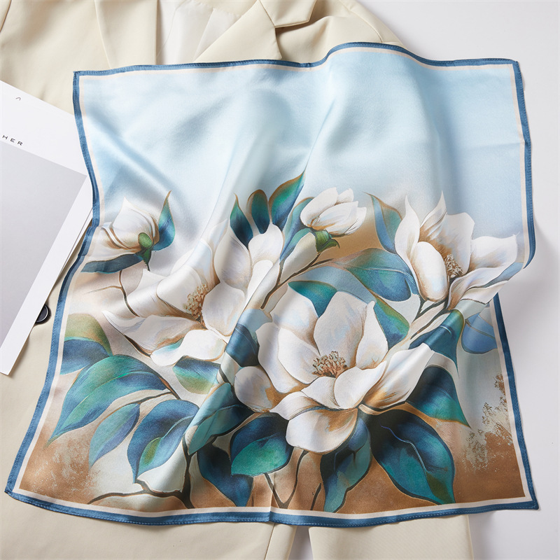 Black Four-Panel Silk Authentic Silk Scarf