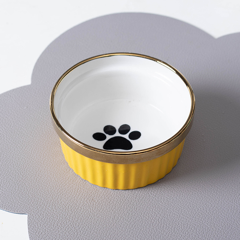 Single Yellow Paw Print Bowl